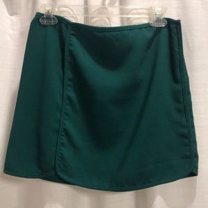 Green mini skirt